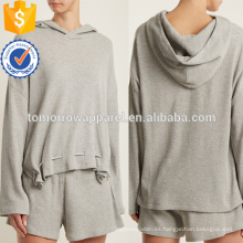 Sudadera con capucha gris de la mezcla de algodón del punto OEM / ODM Fabricación al por mayor de la ropa de las mujeres de la moda (TA7020H)